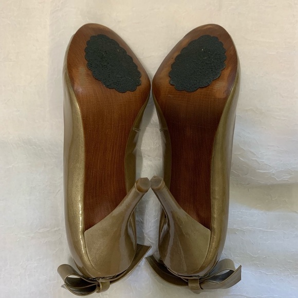 Enzo Angiolini Bow Peep Toe Pumps 7 1/2 M Leather - Picture 5 of 8